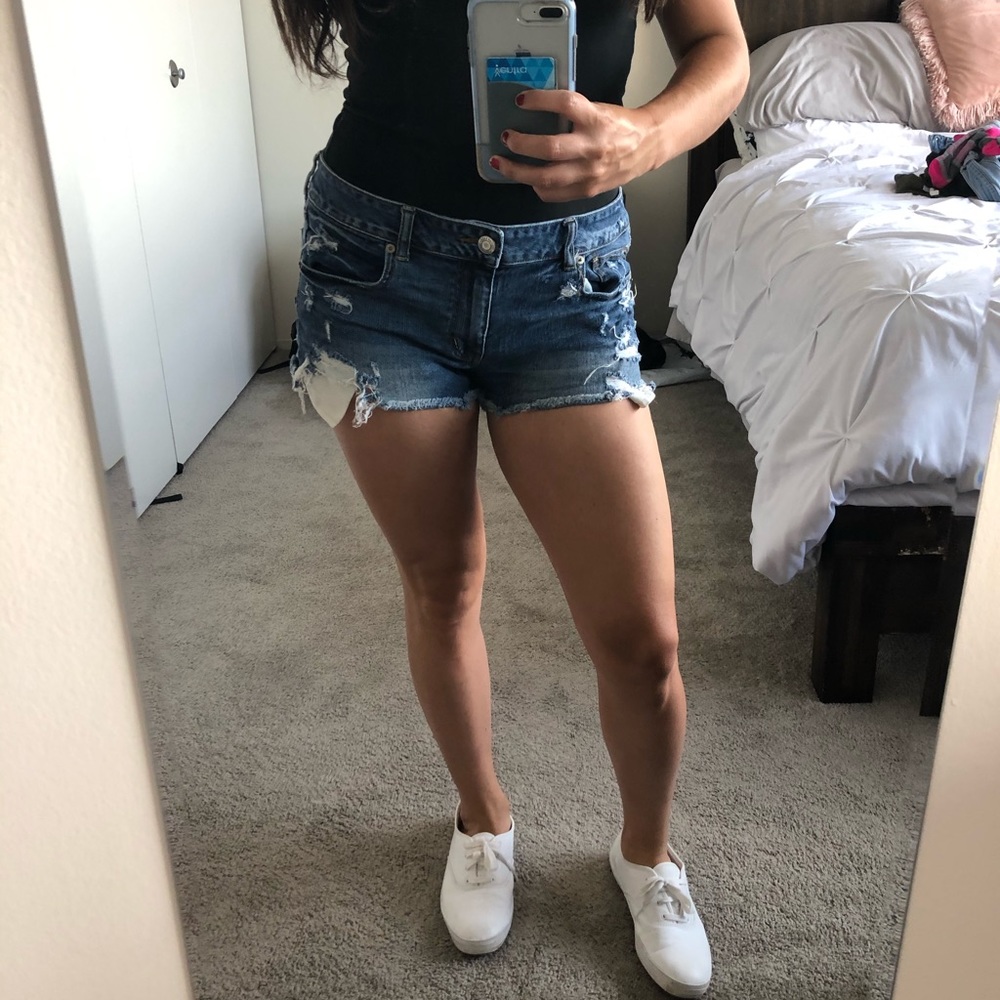 Low-Rise Denim Shorts